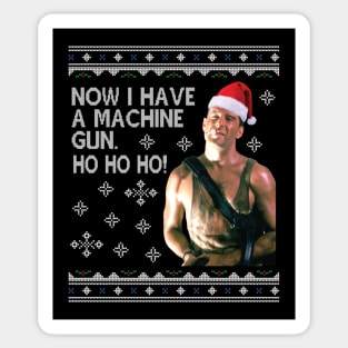 Die Hard Ho Ho Ho Machine Gun Christmas Kint Sticker